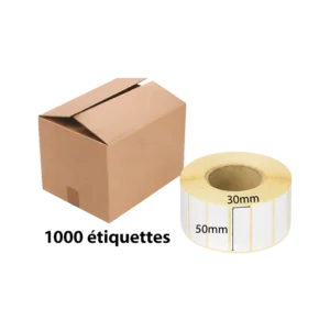 BOBINE 1000 ETIQUETTES THERMIQUES 50/30